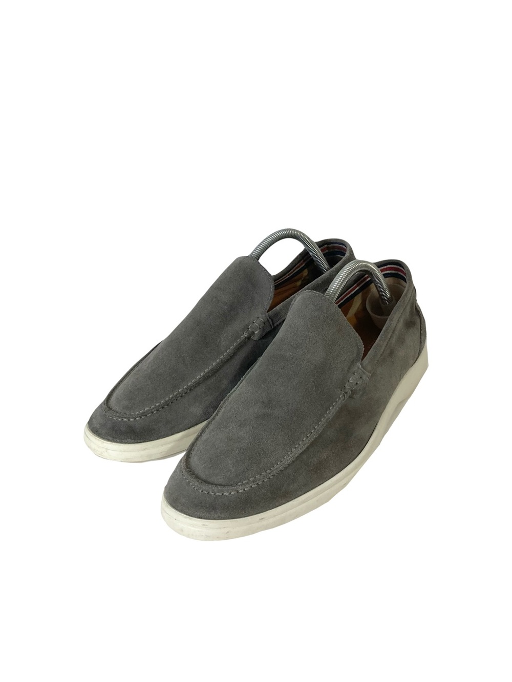 DUNE LONDON Shoes Men 9M Grey Suede-Leather Loafers Slid-On Portugal
